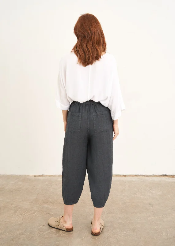 JESSIE LINEN TROUSER - DARK GREY