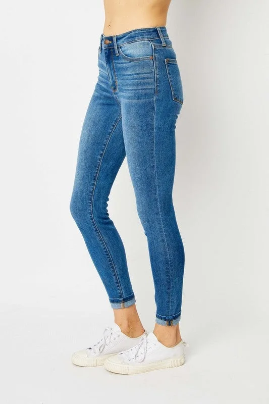 Judy Blue High Waist Cuffed Skinny Jeans