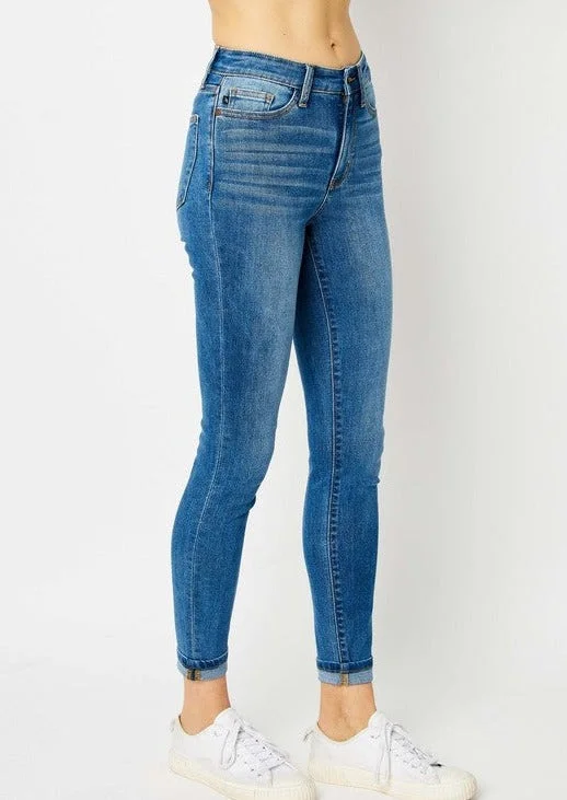 Judy Blue High Waist Cuffed Skinny Jeans