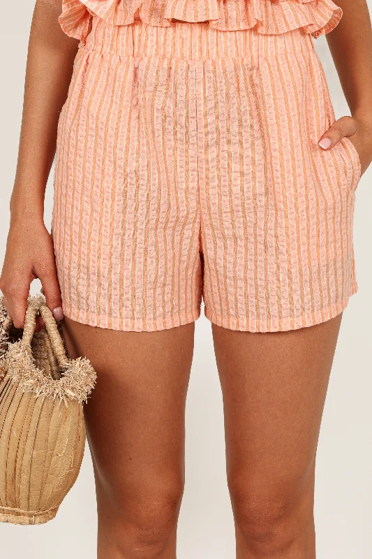 Kellie Shorts - Orange/Pink Stripe