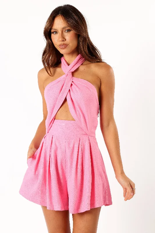 Lele Halter Playsuit - Pink