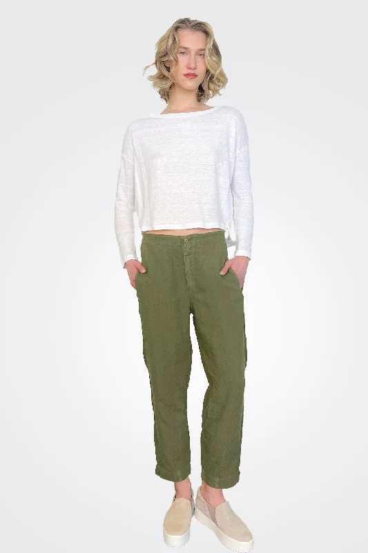 Linen Pocket Pants - Green