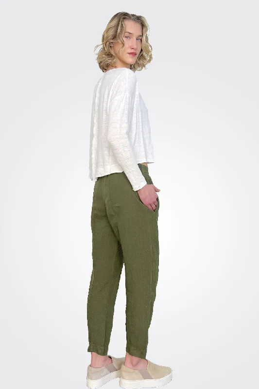 Linen Pocket Pants - Green