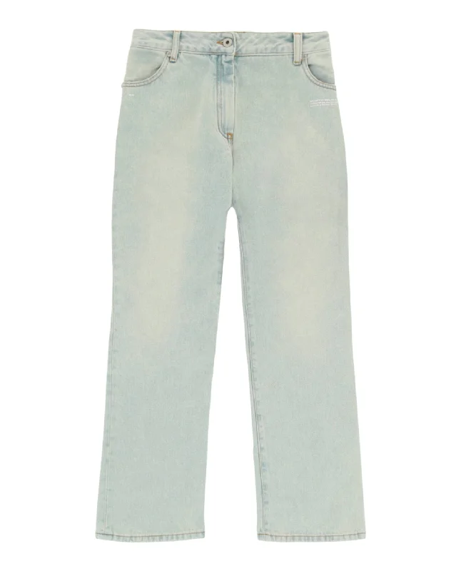 Logo Print Straight Leg Jeans