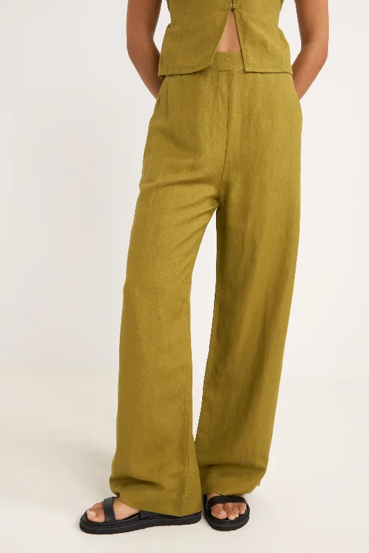 Maya Wide Leg Pant Olive