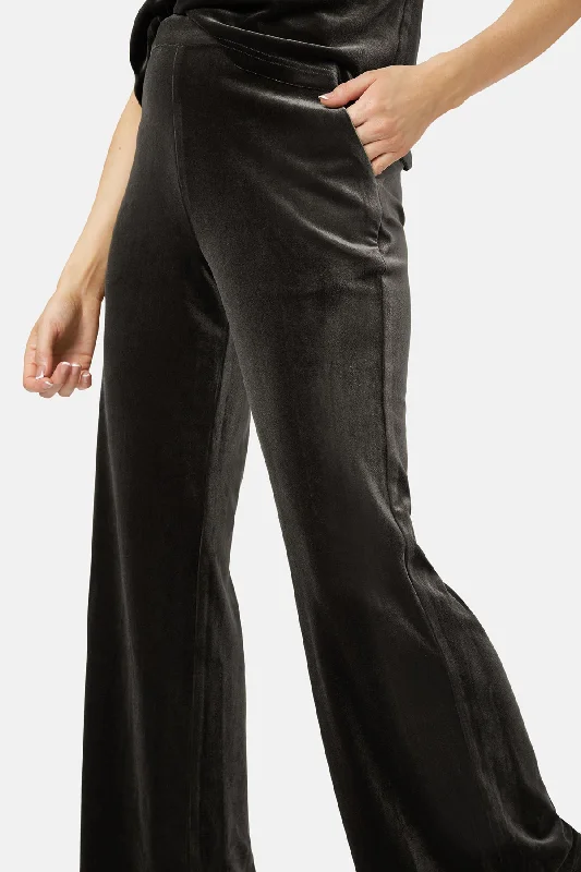 Never Say Goodbye Velvet Trousers in Black