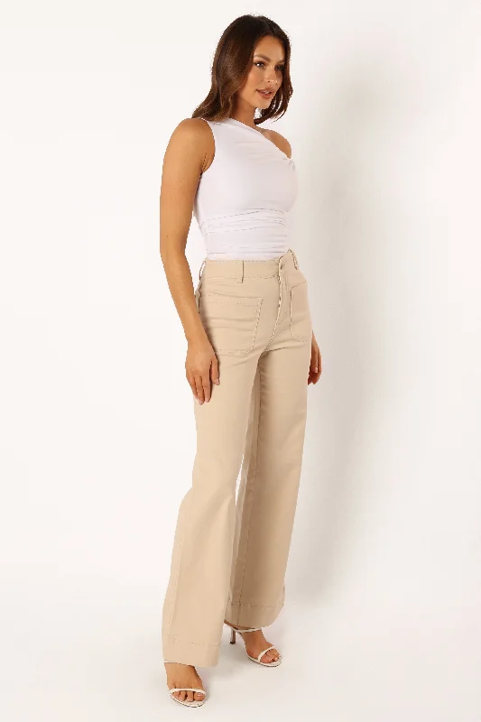 Nico Wide Leg Jean - Beige