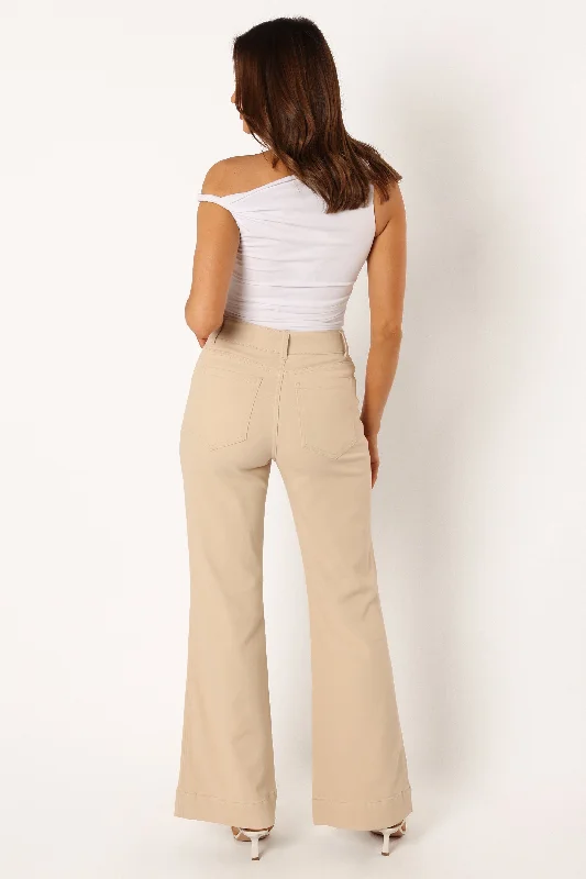 Nico Wide Leg Jean - Beige