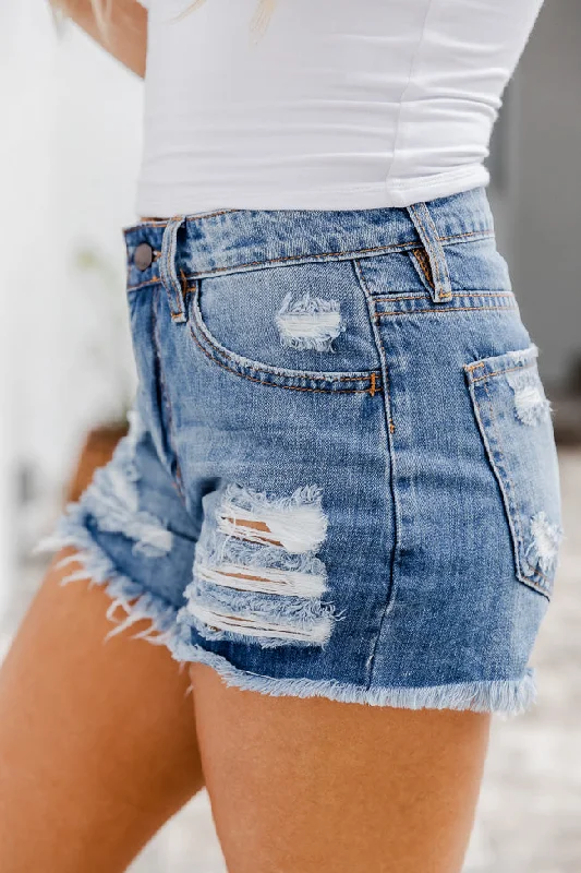 No More Wishing Dark Wash Denim Shorts FINAL SALE