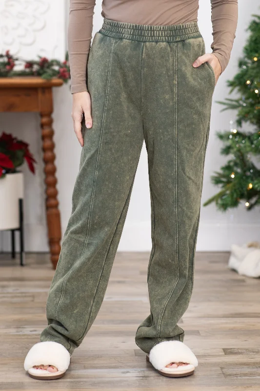 Olive Washed Sweatpants