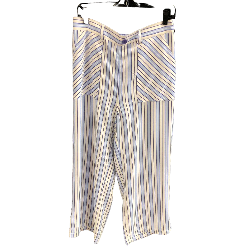 Pants Wide Leg By Loft In Blue & White, Size: M