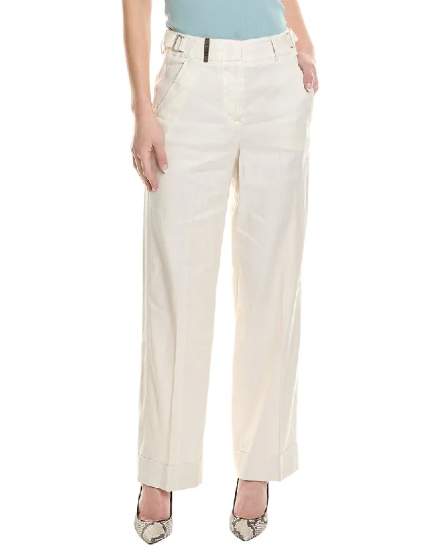 Peserico Linen-Blend Pant