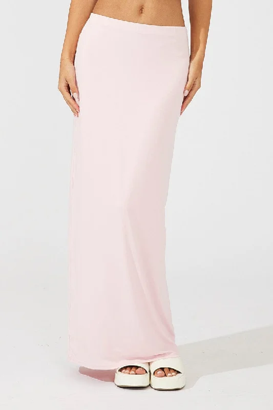 Pink Supersoft Slim Fit Maxi Skirt