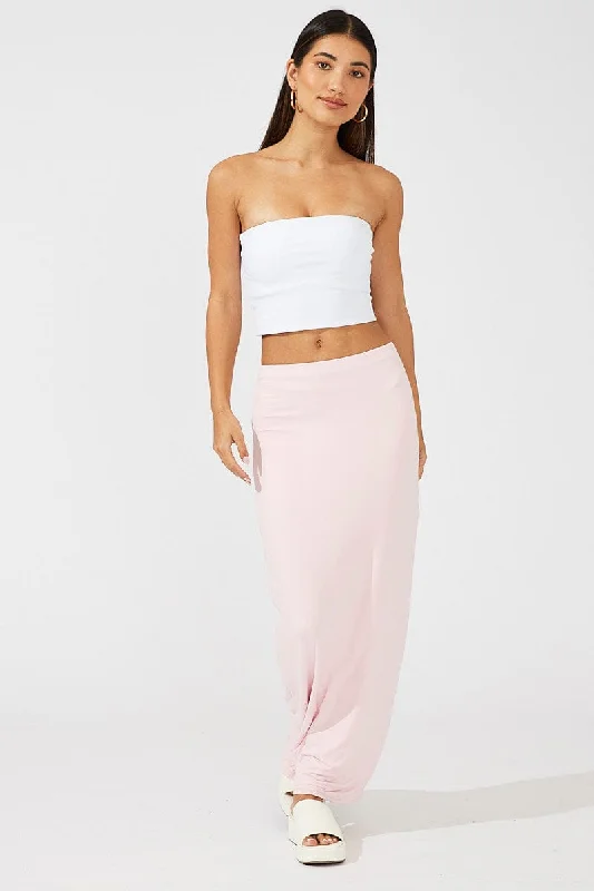 Pink Supersoft Slim Fit Maxi Skirt