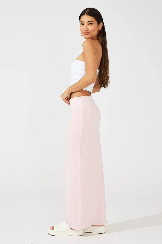 Pink Supersoft Slim Fit Maxi Skirt