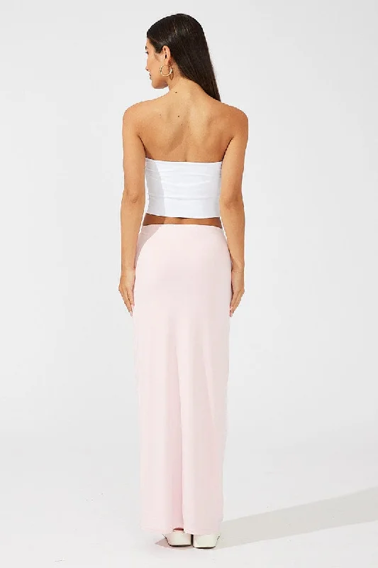 Pink Supersoft Slim Fit Maxi Skirt