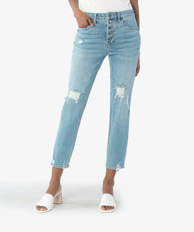 Rachael High Rise Fab Ab Mom Jean in Zany Wash