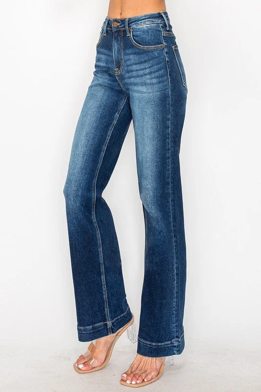 Risen High Rise Straight Jeans