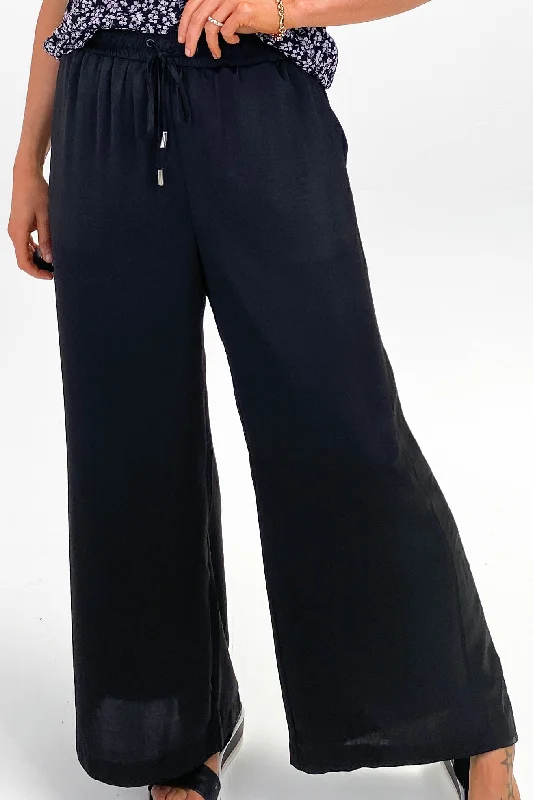 Shine On Label Rowena Wide Leg Pants Black