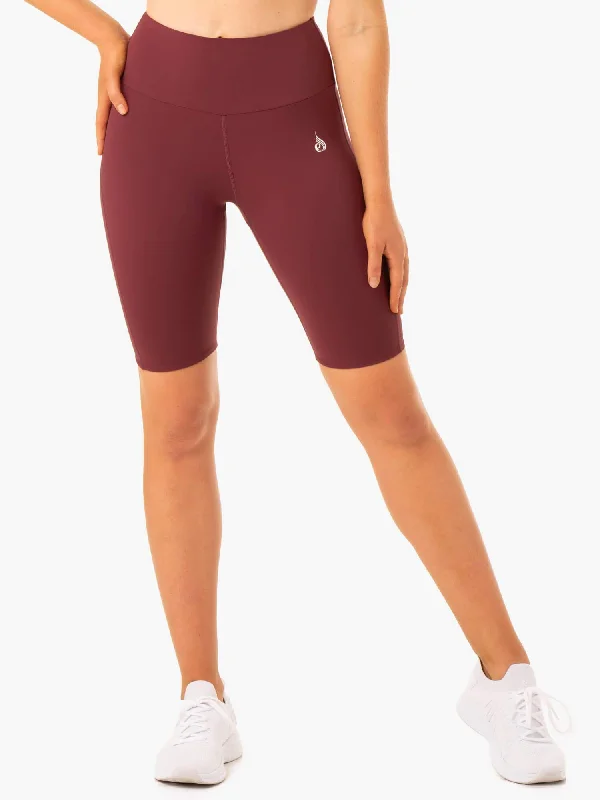 Staples Scrunch Bum Bike Shorts - Burgundy