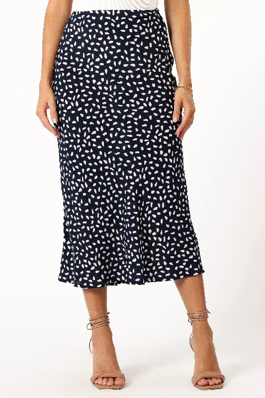 Tyler Midi Skirt - Navy Print