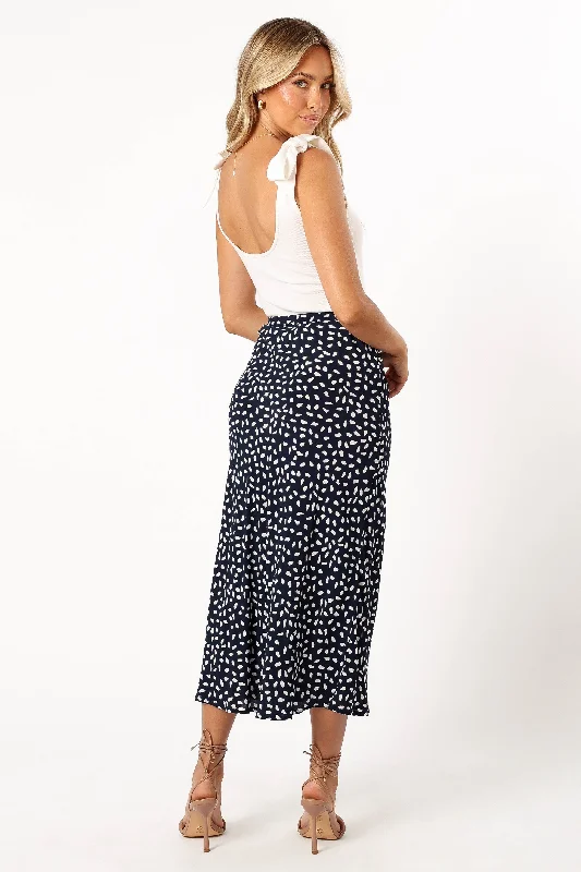 Tyler Midi Skirt - Navy Print