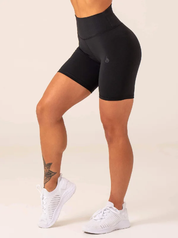 Unstoppable High Waisted Scrunch Shorts - Black