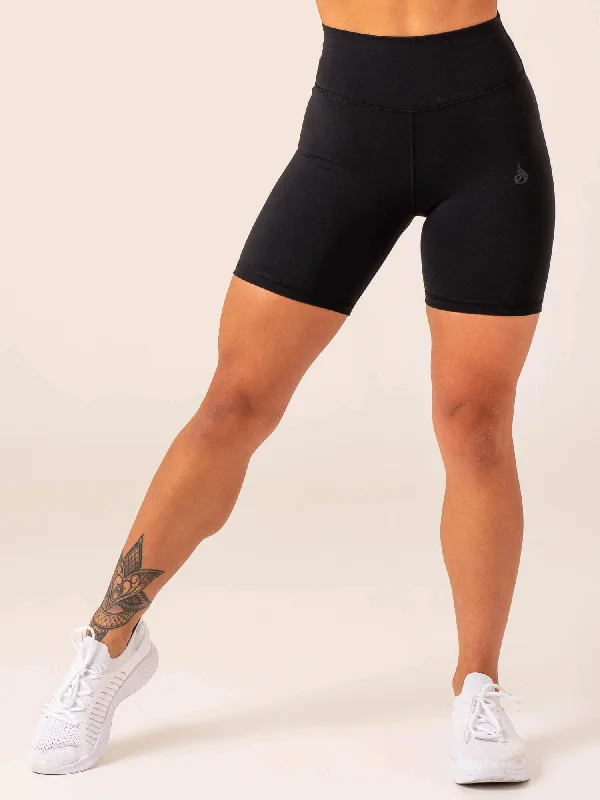 Unstoppable High Waisted Scrunch Shorts - Black