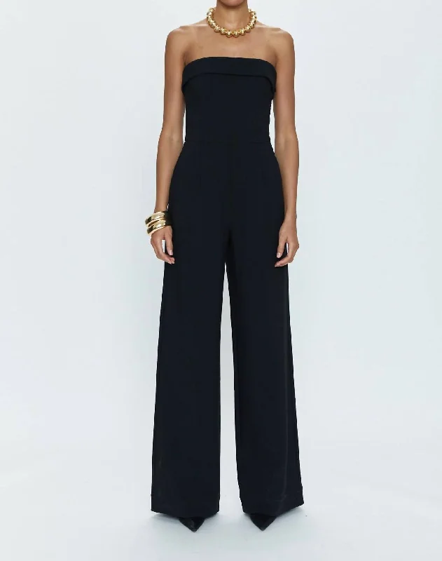 Valentina Polished Jumpsuit In Black