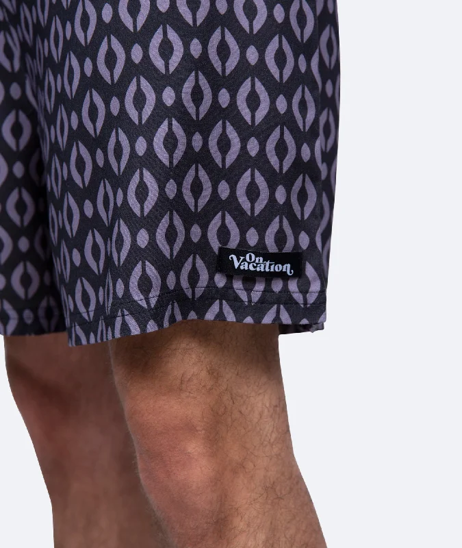 Viscose Shorts Geometry - Black