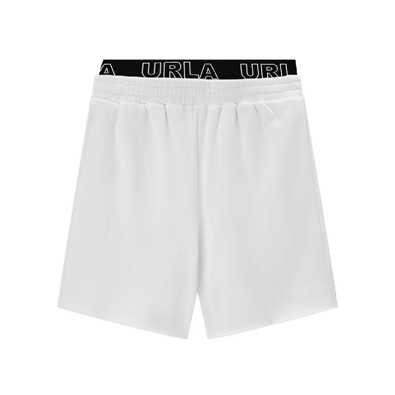 White Elastic Waist Shorts