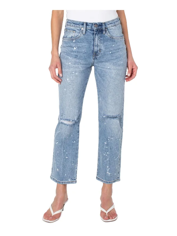 Womens Pocket High-Rise Ankle Jeans