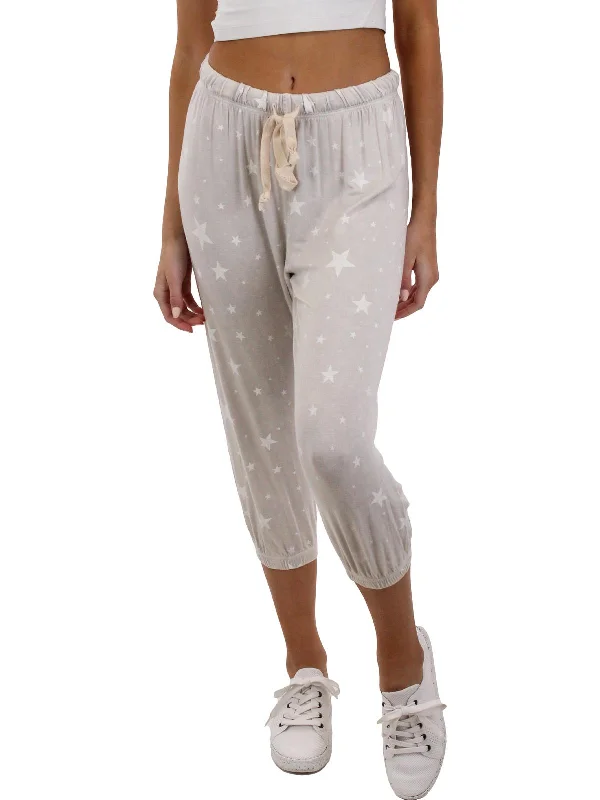 Womens Printed Capri Jogger Pants