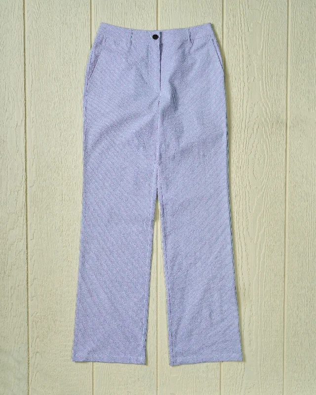 Women's Relaxed Pant in Overdyed Blue Seersucker