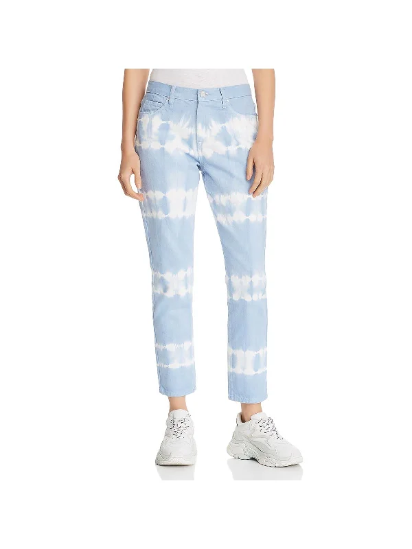 Womens Tie-Dye High Rise Straight Leg Jeans